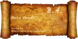 Metz Arnó névjegykártya